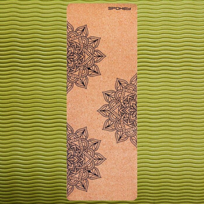 Йога-мат Spokey Savasana 183x60x0,4 см з корку та TPE, нековзний, екологічний, для йоги, пілатесу, фітнесу