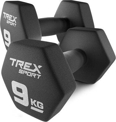 Набір неопренових гантелей TREX SPORT 2 x 9 кг для жінок і чоловіків, комплект 2 шт. (від 4 до 20 кг)