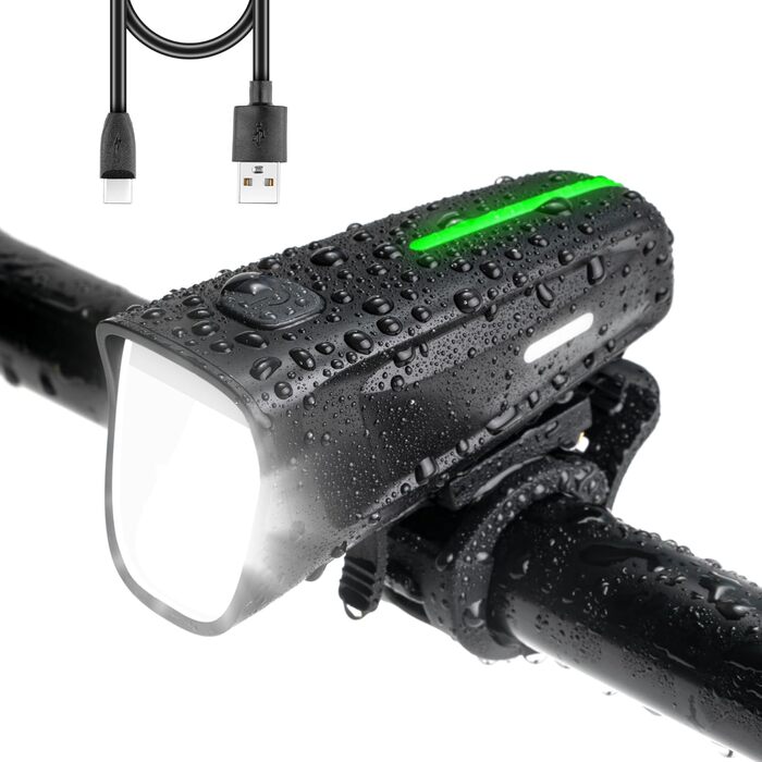 Велофара LED Ventvinal 100 LUX, USB зарядка, 3 режими, IPX5, стійка до вологи, схвалена StVZO, чорна