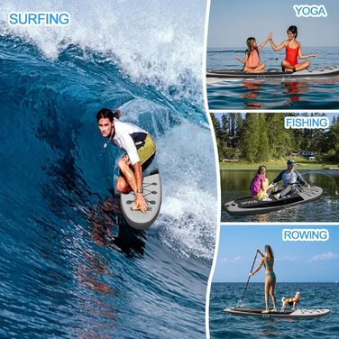 Надувний SUP Board (Stand Up Paddle Board) для дітей та дорослих, 320/335x84x15 см, до 200 кг, повний комплект, м'ятний колір