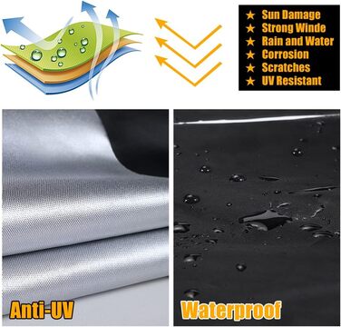 Чохол для триколісного велосипеда преміум-класу, підходить для всіх триколісних велосипедів та мопедів, для зберігання в приміщенні та на вулиці, 264,2 x 110 x 124,5 см (чорний та помаранчевий)