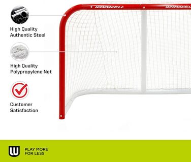Ворота для хокею Winnwell Heavy Duty Net - міцні, для гри в приміщенні та на вулиці, обладнання для тренувань та ігор з хокейними шайбами