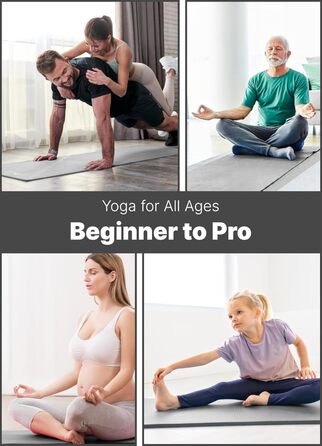 ROMIX Килимок для йоги 183x80 см, 10-15 мм товщина, неслизький, екологічний, гіпоалергенний, без латексу, сірий, для дому та подорожей