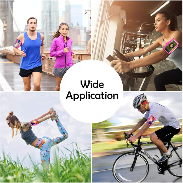 Спортивний браслет для телефону Guzack Universal: для iPhone, Samsung, Huawei, Xiaomi (до 6.9'), темно-синій/сливовий