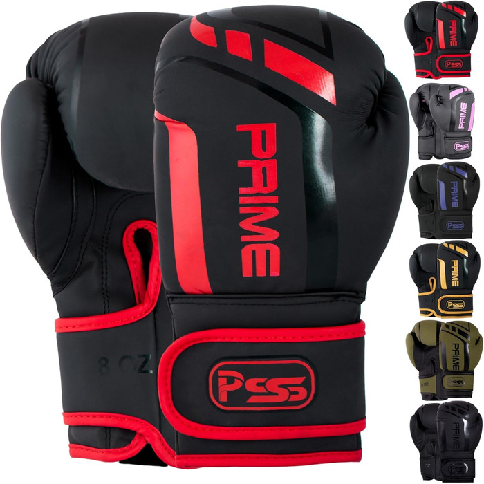Дитячі боксерські рукавички PSS Black Series зі шкіри, 4-8oz, для хлопчиків і дівчаток 3-14 років, для боксу, Муай-Тай, кікбоксингу, чорні, червоні, зелені, рожеві, фіолетові