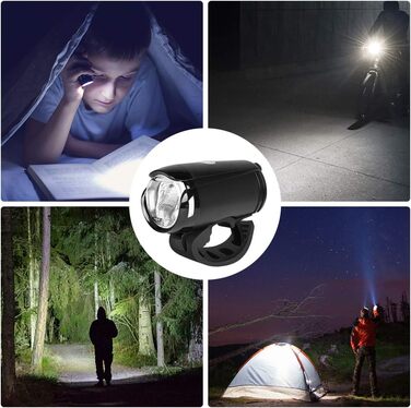 Набір велоліхтарів Opard: передній ліхтар LED, USB-зарядка, водонепроникний, схвалений StVZO, 2 режими освітлення