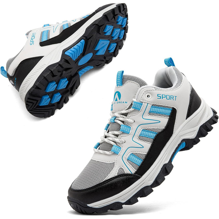 Черевики для туризму та хайкінгу: чоловічі та жіночі, легкі, дихаючі, 41 EU, бежево-блакитні