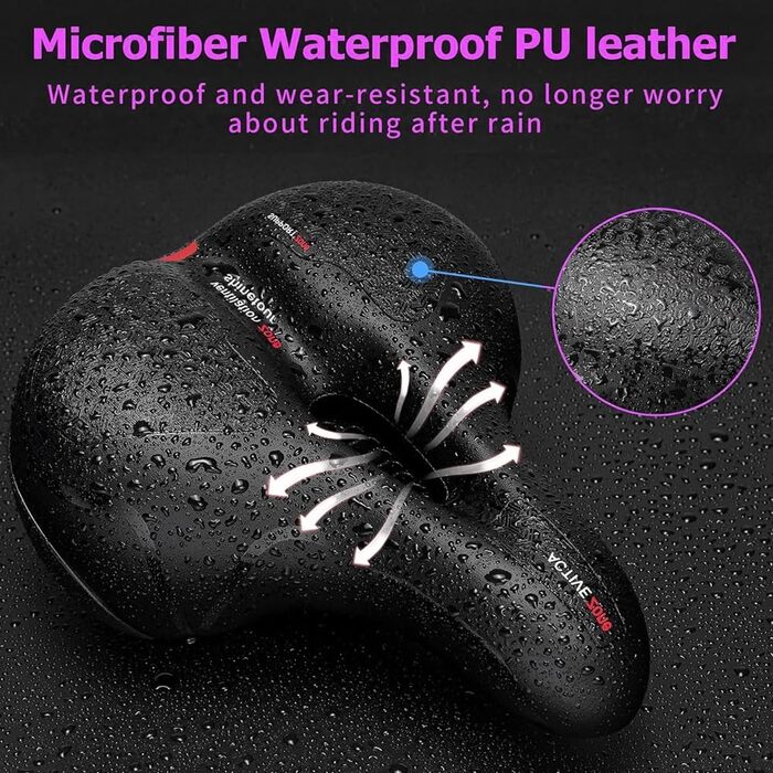 Велосипедне сідло гелеве, комфортне, широке, дихаюче, водонепроникне для жінок та чоловіків