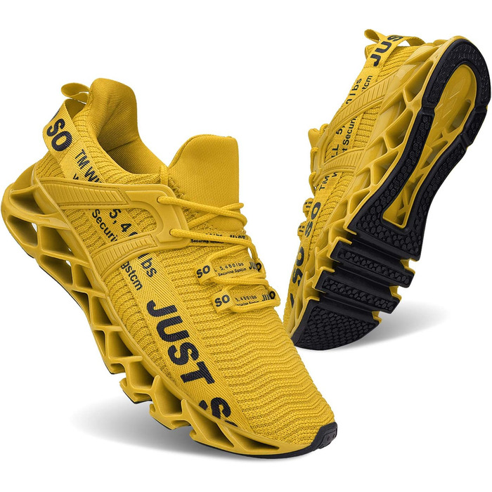 Чоловічі кросівки для бігу JSLEAP: дихаючі, легкі, для занять спортом та вуличної бігової стилістики (41 EU, 1 Жовтий)