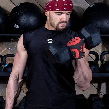 Фитнес рукавички для тренувань AQF: Ultralight для силових тренувань, бодібілдингу, важкої атлетики, залу, чоловічі та жіночі (червоні, L)