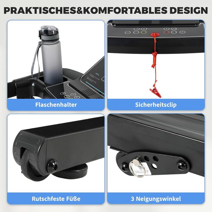 Біговий доріжки складаний для дому 14 км/год з LED-дисплеєм та 12 програмами тренувань, NV-T3801