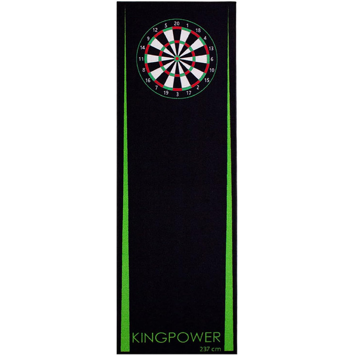 Килимок для дартсу Kingpower Dartmatte, турнірний, з лінією кидка, захист підлоги, для дротиків і дартборду, 2 розміри: 237 см і 290 см, різні дизайни