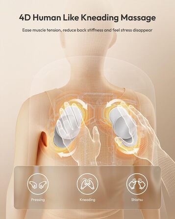 Масажний накид на сидіння з підігрівом та 3D масажем, Shiatsu масажер для спини, Romm V-WMB01