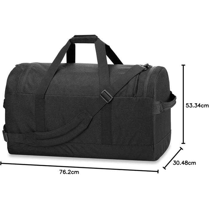 Спортивна сумка Dakine EQ Duffle 70 л, чорна, міцна та зручна, з двосторонньою блискавкою, легка для транспортування