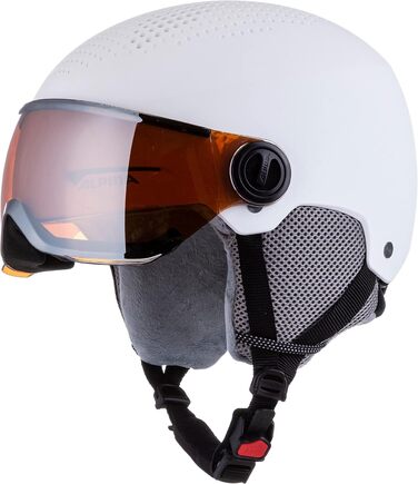 Гірськолижний шолом Alpina Arber Visor Q-Lite з візором, білий матовий, 54-58 см, для дорослих, контрастне скло, легкий, преміум-якість