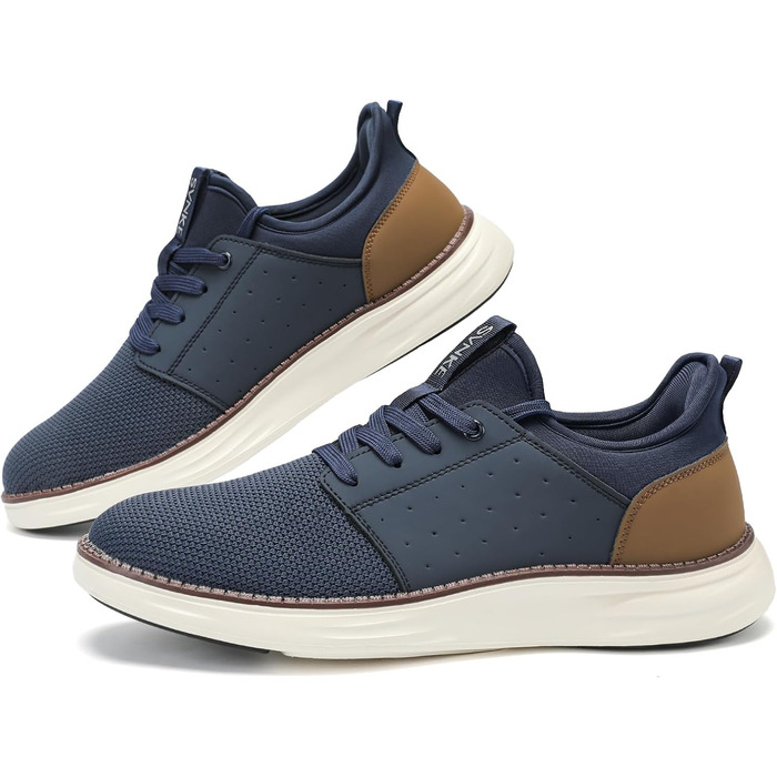 Чоловічі Slip-On кросівки: дихаючі, з шнурівкою, для ходьби, фітнесу, спорту, відпочинку та бізнесу. Розмір 43.5 EU, блакитні