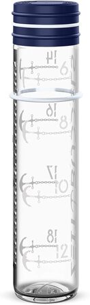 Мотиваційна пляшка для води 1 л NAVIGATOR, скляна, з тайм-маркуванням, без BPA, для газованої води, нічний синій, ударостійка, герметична