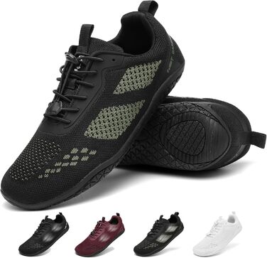 Босоніжки Geweo для жінок та чоловіків: зручні спортивні кросівки з широкою передньою частиною, легкі, для фітнесу, кросфіту, силових тренувань, без підйому, трекінгові, унісекс, 37-47 EU (Outdoor, зелений, 37 EU широкі)