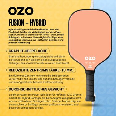 OZO Гібридна ракетка для піклболу для початківців, рожева
