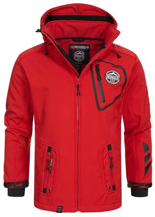 Чоловіча куртка-софтшелл Geographical Norway Tacebook водонепроникна та дихаюча з капюшоном, тактична вітрівка для походів, лиж та активного відпочинку (Осінь/Зима/Весна), р. S, червона