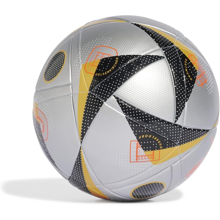 Футбольний м'яч Adidas Fussballliebe Finale League Euro 2024, сріблястий, розмір 4, FIFA Quality, унісекс