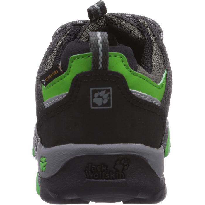 Черевики для трекінгу Jack Wolfskin MTN Attack Low Texapore для хлопчиків, 33 EU, чорний/зелений