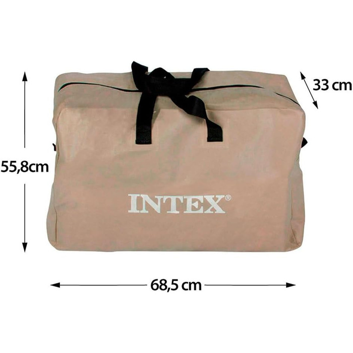 Надувний човен Intex Excursion 4 Set - сірий/блакитний, 315x165x43 см, 3-місний