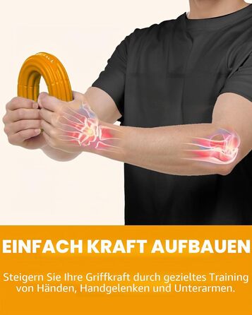 Fitense Flex Therapie Bar Kit: Розвантажувач для зап'ястя (помаранчевий) для тенісного ліктя, гольфарського ліктя та тендиніту. Тренажер для рук, збільшення сили хвата.