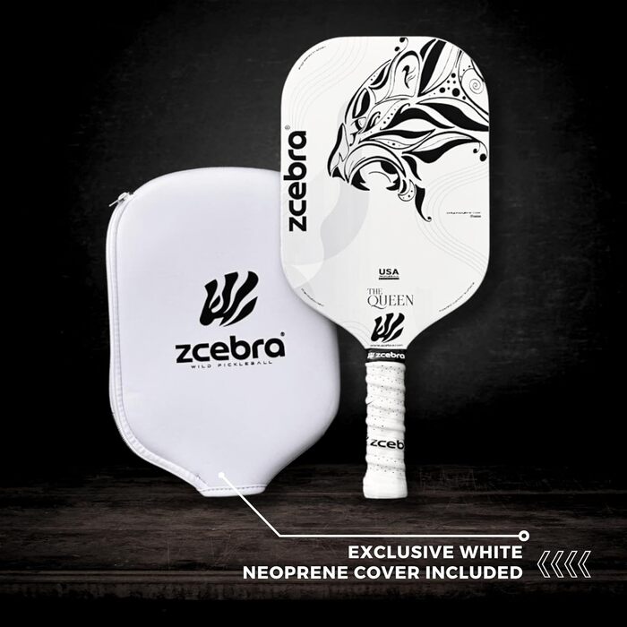 Ракетка для піклболу The Queen Carbon Fiber, карбонова поверхня, захисна обгортка, сертифікована USA Pickleball