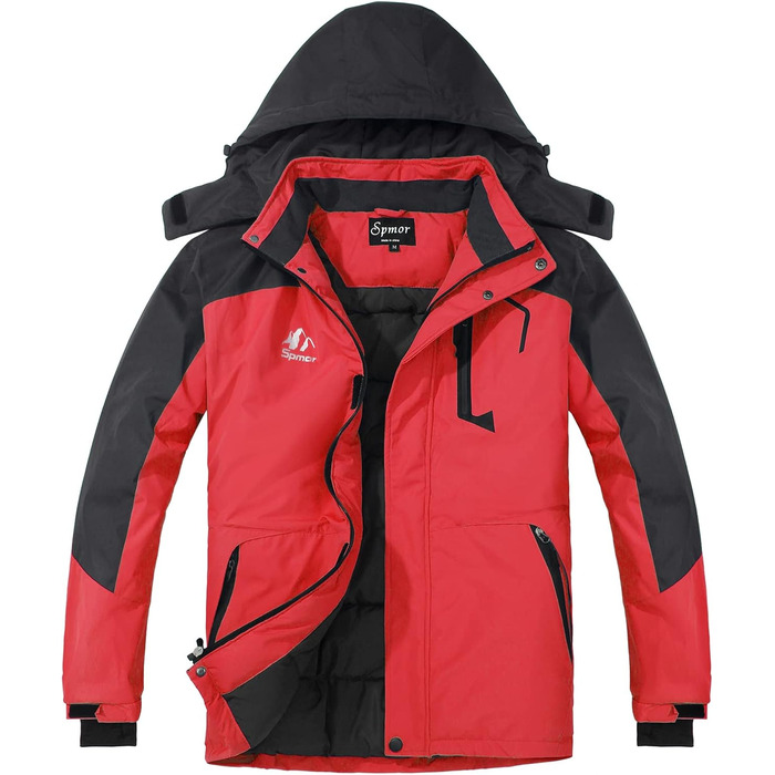 Жіноча водонепроникна легка куртка-дощовик вітрозахисна з капюшоном, світло-зелена (M, червоний/похідний, однотонний (Getaway Solids))