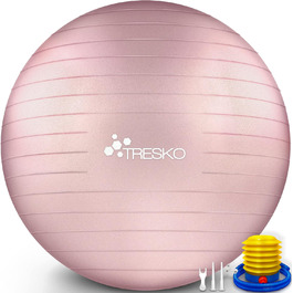 Гімнастичний м'яч TRESKO, BPA-free, з насосом, для фітнесу, йоги, вагітних, пілатесу, антивибуховий, до 300 кг
