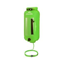 Надувна плавуча точка Naturehike 18L з двома повітряними камерами. Водонепроникний сухий мішок/пляжний мішок з регульованим поясом для плавання та відпочинку на пляжі (зелений, 18л, оновлена версія)