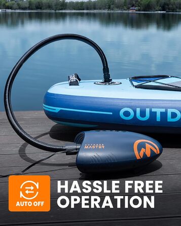 Насос для SUP OutdoorMaster The Shark: Електричний, 20PSI, 12V DC, Активне охолодження, для надувних SUP, човнів та paddle board