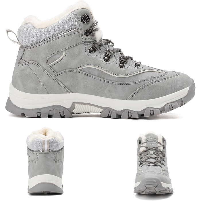 Зимові черевики для жінок ARRIGO BELLO - тепле взуття для роботи та прогулянок на вулиці, розмір 36-41 (Сірий)