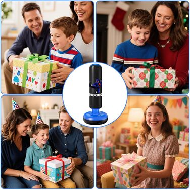 Дитячий боксерський мішок Qoosea 160 см з рукавичками та насосом, подарунок для хлопчиків та дівчаток 3–12 років. Підходить для карате, кікбоксингу, тхеквондо