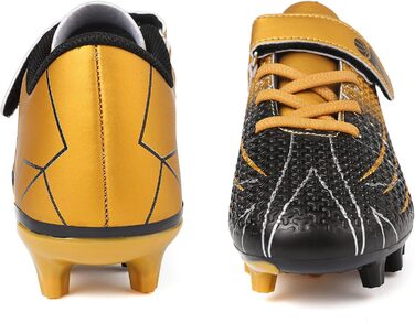 Дитячі футбольні бутси з шипами, професійні, чорно-золоті (35 EU)