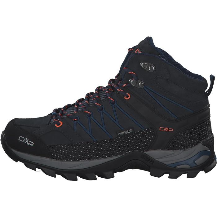 Чоловічі трекінгові черевики CMP Rigel Mid Wp, синьо-помаранчеві, 42 EU