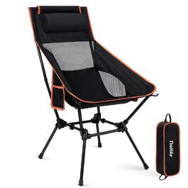 Складний туристичний стільчик Hochlehner з підголівником, 150 кг, чорний