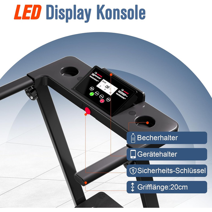 FitinOne Бігова доріжка для дому до 6 км/год, з LED-дисплеєм та тримачем для планшета, вантажопідйомність до 150 кг, компактний тренажер для дому та офісу