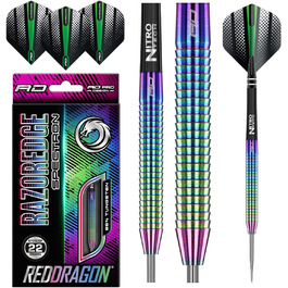 Професійні дартси Red Dragon Razor Edge Spectron 22 г, вольфрам, сталевий наконечник, з оперенням і стрижнями