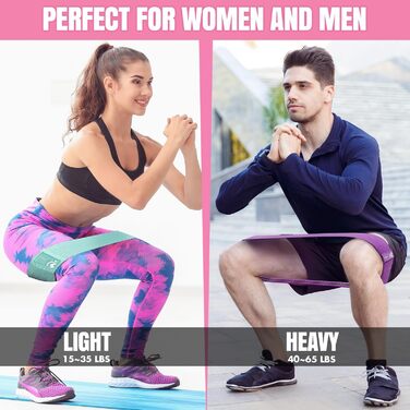 Еластичні гумки для фітнесу, набір 6 шт. (3 гумки для сідниць, 3 петлеві гумки для ніг, сідниць, стегон) для занять у залі, вдома, пілатесу, йоги (зелений, рожевий, фіолетовий)