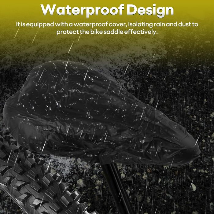 Гелевий велосипедний сідло MSDADA для жінок та чоловіків, водонепроникний, зручний, для шосе, круїзера, MTB, велотренажера, міста (жовтий)