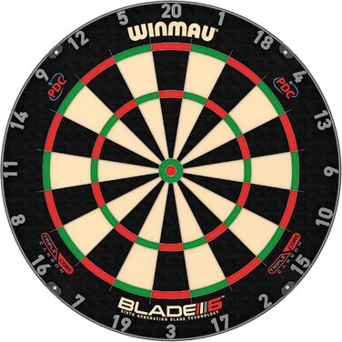 Дартборд WINMAU Blade 6 Triple Core Carbon, професійна класична мішень із сизалю