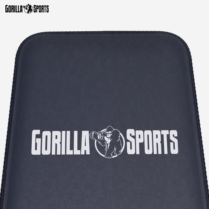 Гантельна лава GORILLA SPORTS® з регулюванням спинки (8 положень) та сидіння (3 положення), 156x51x114 см, до 400 кг, мультифункціональна, з підставкою для ніг. Підходить для тренувань спини, ніг та пресу.