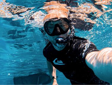 Набір для снорклінгу KAIMANA AquaVision Prolite для дорослих з чохлом, зручна силіконова маска для плавання, альтернатива сноркель-масці, тканинний/силіконовий ремінець, білий