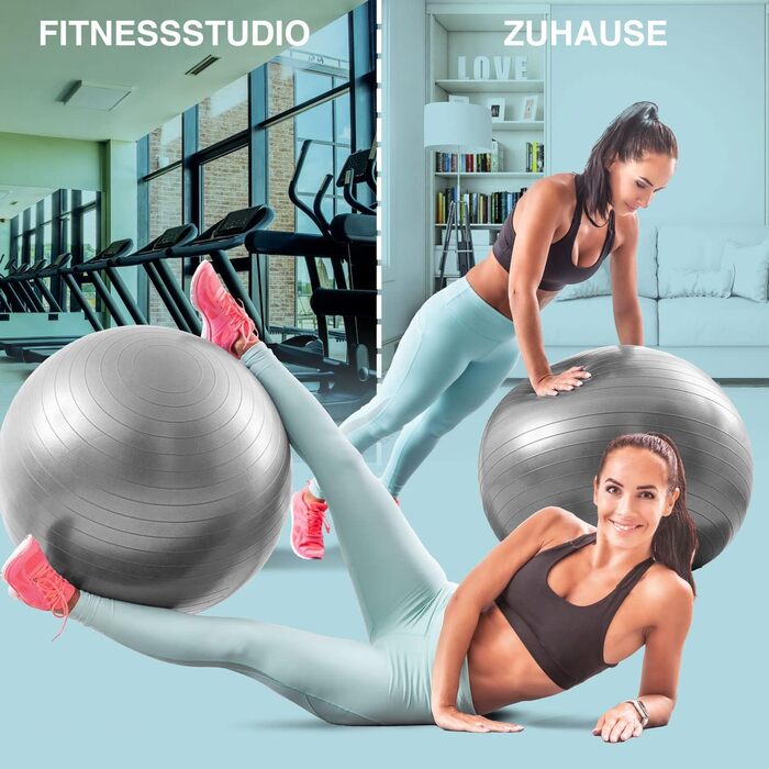 Фітнес-м'яч Body & Mind 50 см з насосом: для йоги, пілатесу та фітнесу