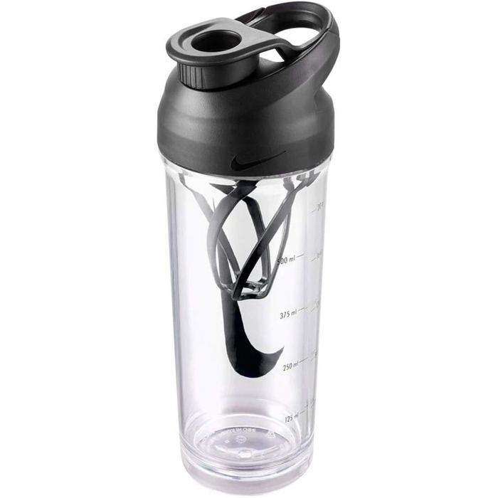 Пляшка для води Nike Hypercharge Shaker 709 мл, прозора/чорна, для дорослих, унісекс