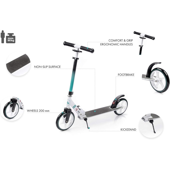 Самокат Meteor Scooter Pro Kickscooter Sport Cityroller для дітей та дорослих, трюковий, міський, для хлопців і дівчат