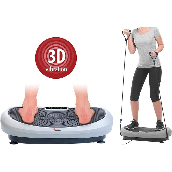 Віброплатформа Newgen Medicals 7-в-1: з осциляцією, експандером, до 120 кг (Vibrationsplatte, 3D віброплатформа з таймером)