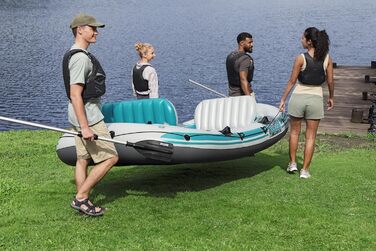 Надувний човен Bestway Hydro Force Adventure Elite X4 для 4 осіб, 315x165x41.5 см, з веслами та насосом